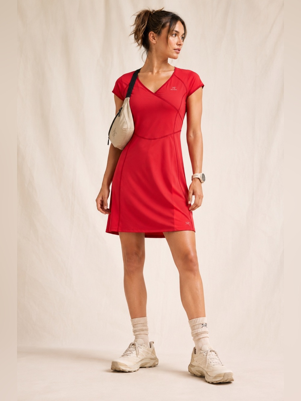 Arc’teryx Kaptiva Running Dress Grenadine Red Technical Moisture-Wicking Sz L